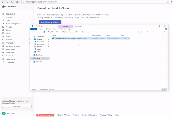 Download stealth client, step 2