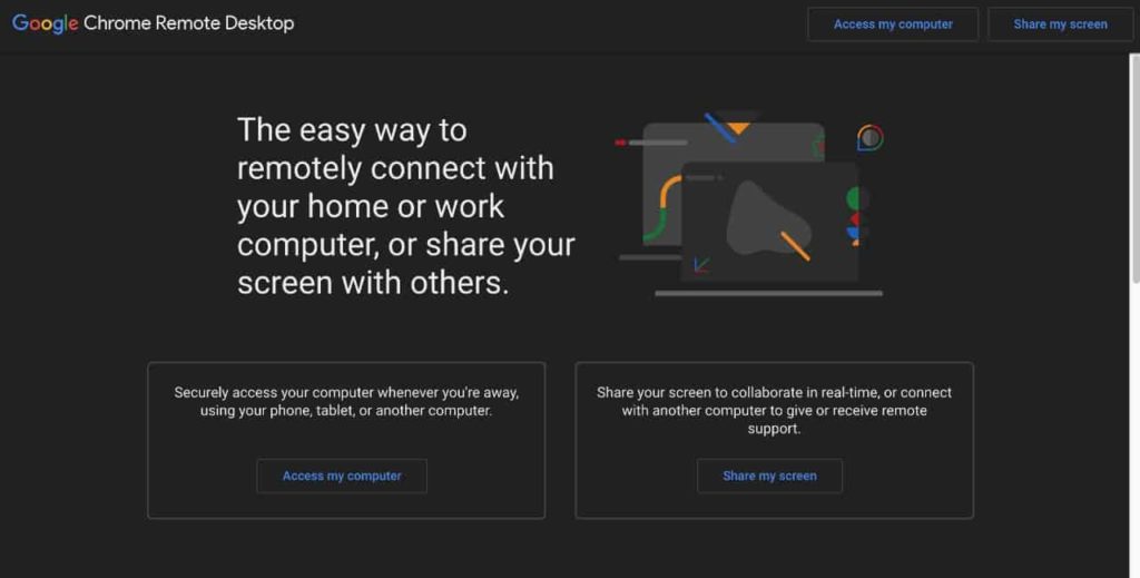 Chrome remote desktop device Chrome remote desktop device