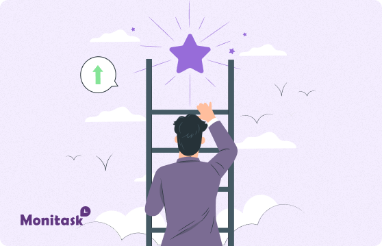 Monitask. Illustration on How to motivate remote employees