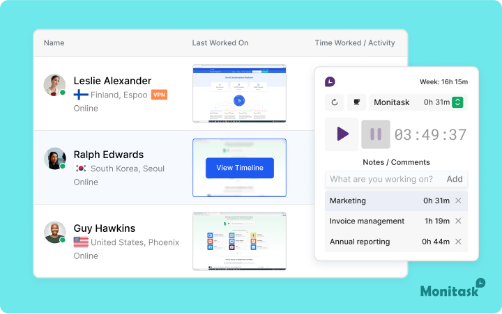 Screenshot of Monitask App. Integrating the 1-3-5 Rule with Digital Tools