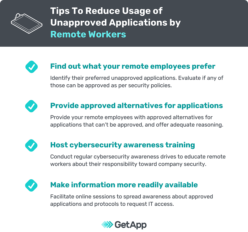Tips to reduce usage of napproved applications